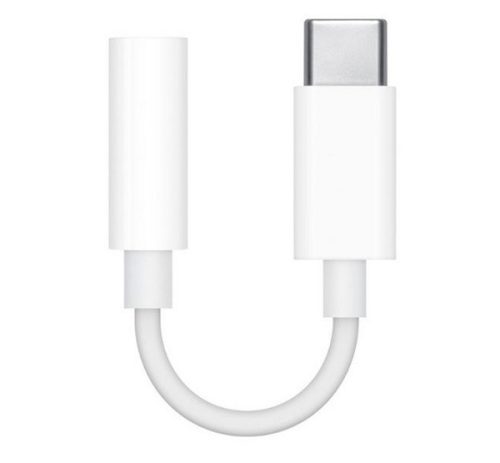 APPLE adapter kábel (3.5mm jack aljzat - Type-C, MU7E2ZM/A utód) FEHÉR