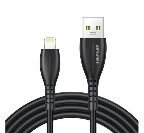 AWEI CL-115L adatkábel (USB - lightning, 2.4A, 100cm) FEKETE