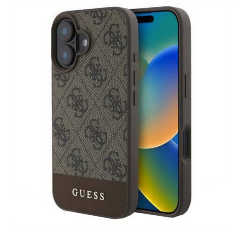 GUESS 4G STRIPE műanyag telefonvédő (textil hátlap) VILÁGOSBARNA