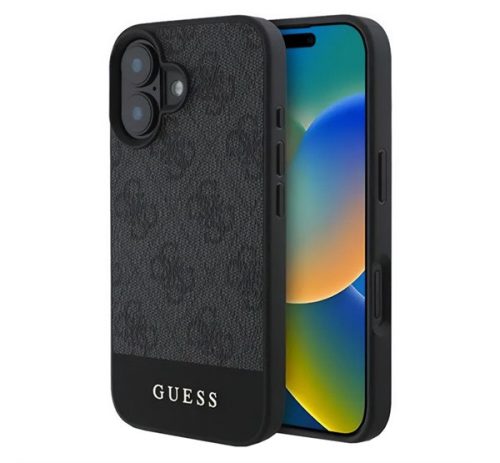 GUESS 4G STRIPE műanyag telefonvédő (textil hátlap) SÖTÉTSZÜRKE