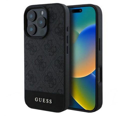 GUESS 4G STRIPE műanyag telefonvédő (textil hátlap) SÖTÉTSZÜRKE