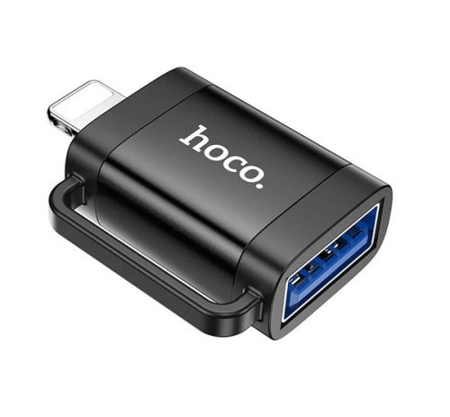 HOCO UA31A adapter (USB aljzat - lightning, adatátvitel és töltés, OTG) FEKETE