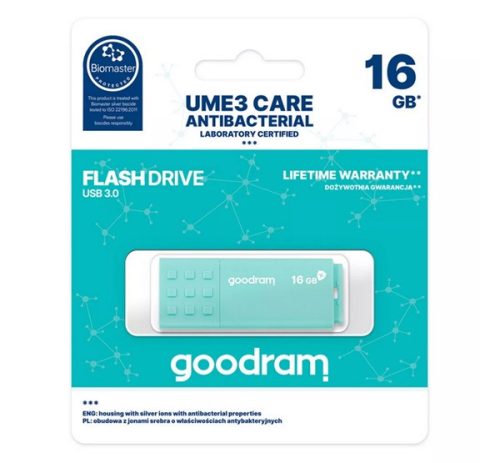 GOODRAM pendrive/USB Stick UME3 (3.0) 16GB VILÁGOSZÖLD