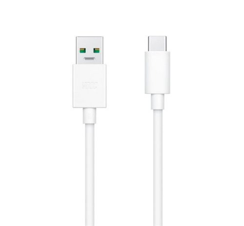 OPPO VOOC adatkábel (USB - Type-C, 65W, gyorstöltő, 100cm) FEHÉR