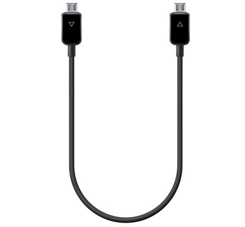 SAMSUNG adatkábel (microUSB - microUSB, töltés megosztó funkció, 30cm) FEKETE