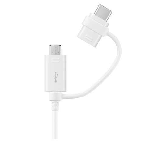 SAMSUNG adatkábel 2in1 (USB - microUSB/Type-C, 150cm) FEHÉR