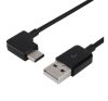 Adatkábel (USB - Type-C, 100cm, 90 fokos) FEKETE