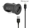 4-OK autós töltő USB aljzat (12W, IPCMB5 utód + lightning kábel) FEKETE