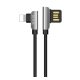 HOCO U42 adatkábel (USB - lightning, gyorstöltő, 120cm, 90 fokos, cipőfűző) FEKETE