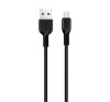 HOCO X20 adatkábel (USB - microUSB, gyorstöltő, 300cm, törésgátló) FEKETE