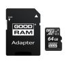 GOODRAM memóriakártya 64GB (microSDXC, Class 10, UHS-1, M1AA-0640R11 utód) + SD adapter