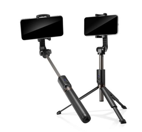 SPIGEN szelfibot (univerzális, alumínium tripod állvány, vezeték nélküli, 29-89cm nyél) FEKETE