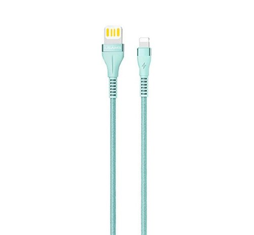 USAMS adatkábel (USB - lightning, 120cm, gyorstöltő, törésgátló) CYAN