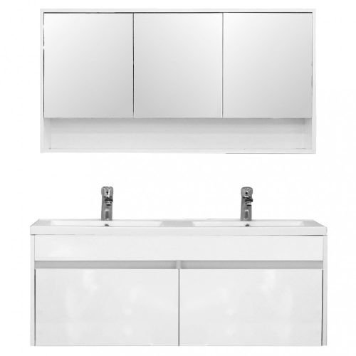 Primo 120 komplett fürdőszoba bútor tükörfényes fehér színben