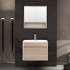 Primo 60 komplett fürdőszoba bútor tükörfényes fehér-sonoma tölgy színben